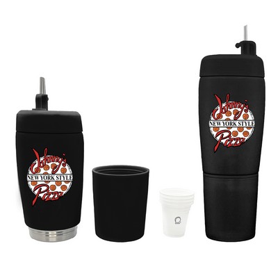 Pour Caddy 20 oz Flask Set - Full Color