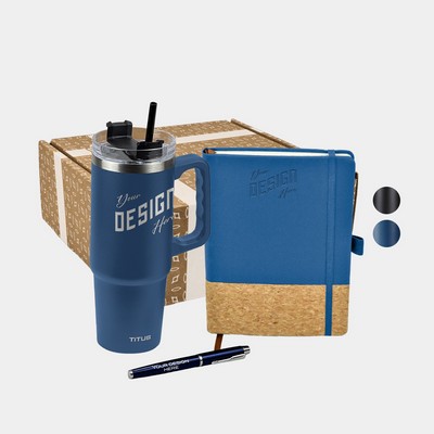 TiTUS® 30 oz Travel Mug, Mulch Executive Notebook & Pen Gift Set