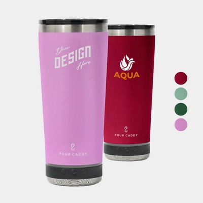 Pour Caddy® Vibe 18 oz Insulated Tumbler with Bluetooth Speaker