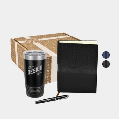 Polar Camel® 20 oz Tumbler, TiTUS® Sahara Notebook & Pen Gift Set
